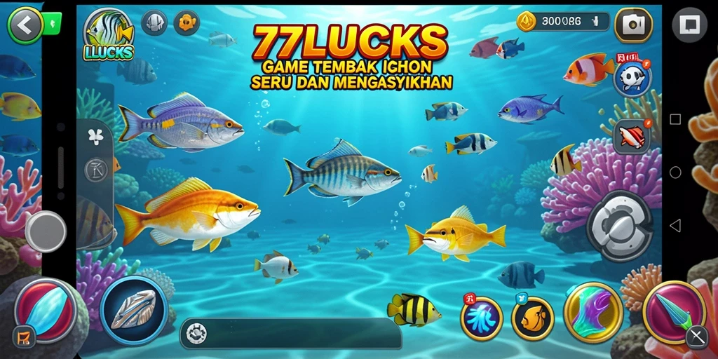 Tampilan gameplay Tembak Ikan yang seru di 77LUCKS.