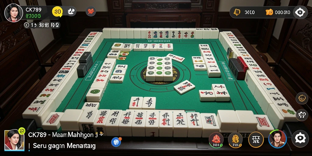 Tampilan gameplay CK789 yang seru dan mendebarkan dalam permainan Mahjong.