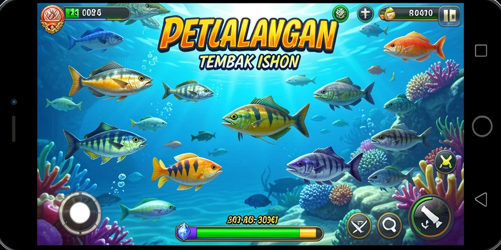 Screenshot gameplay DKK menampilkan aksi menangkap ikan yang seru.