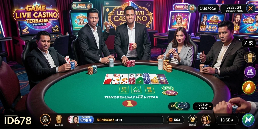 Tampilan gameplay menarik dari live dealer di ID678.