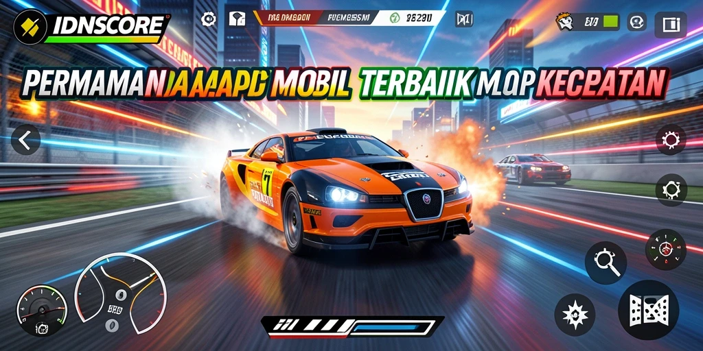 Screenshot IDNSCORE menunjukkan aksi balapan seru dalam gameplay yang realistis.