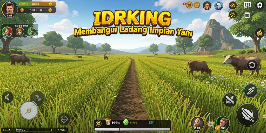 Tampilan gameplay IDRKING yang menarik saat bertani.