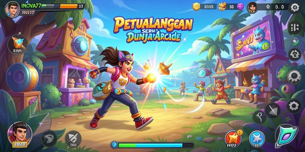 Tampilan aksi seru dari gameplay INOVA77 dalam genre Arcade.