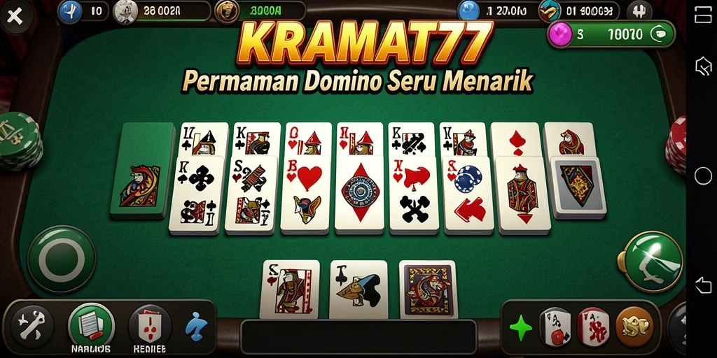 Gameplay KRAMAT77 yang seru dan menegangkan saat bermain domino.