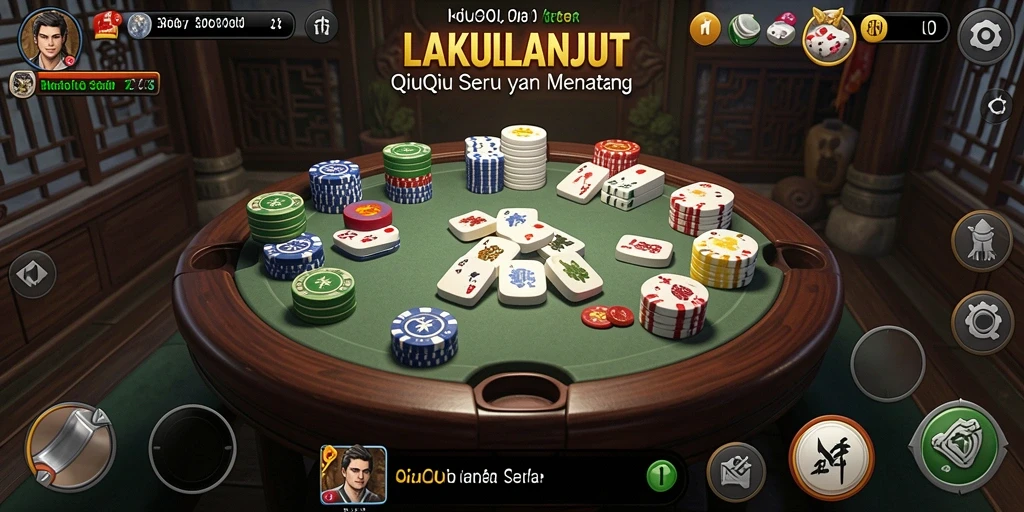 Tampilan gameplay seru di LAKULANJUT dengan kartu QiuQiu.