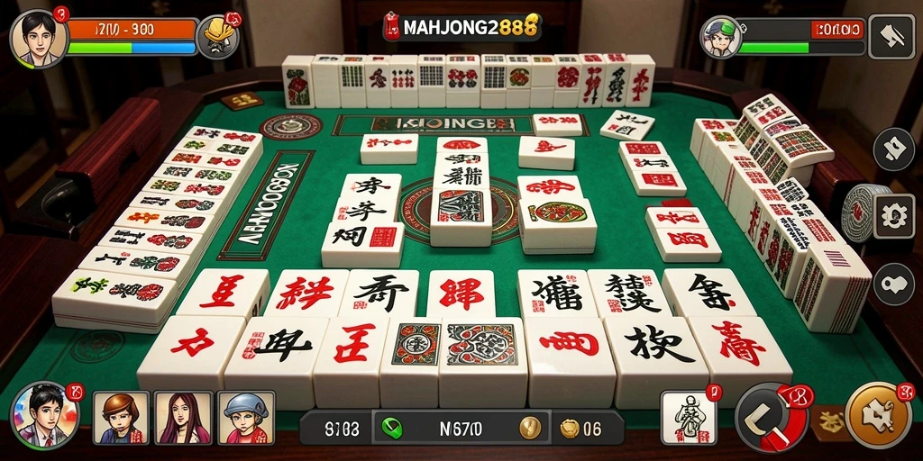Tampilan gameplay seru MAHJONG288 saat memainkan domino.