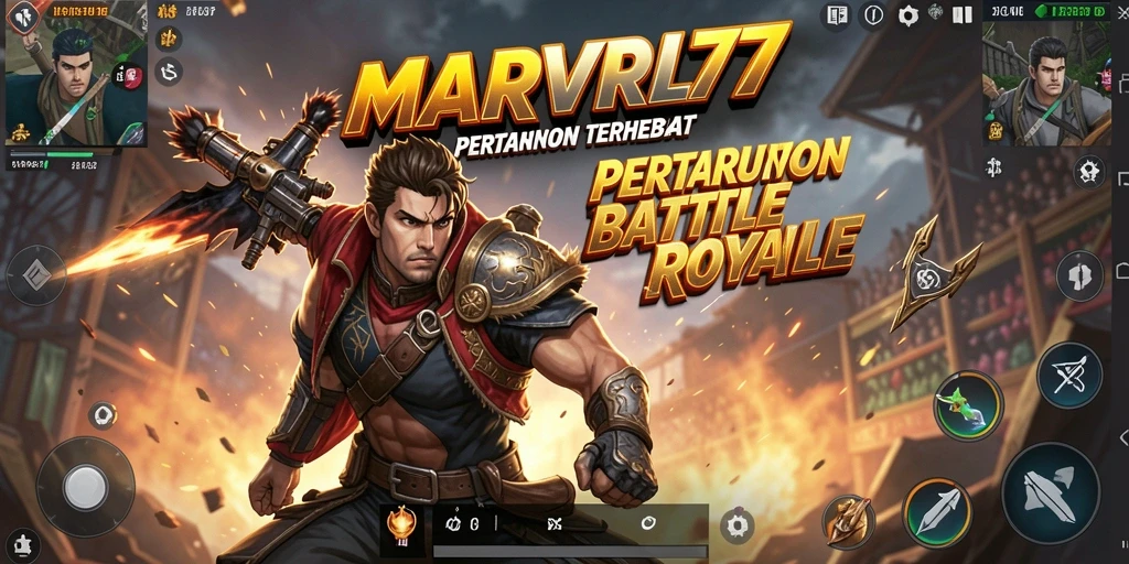 Tampilan menarik dari gameplay Battle Royale di MARVRL77 menunjukkan intensitas pertempuran.