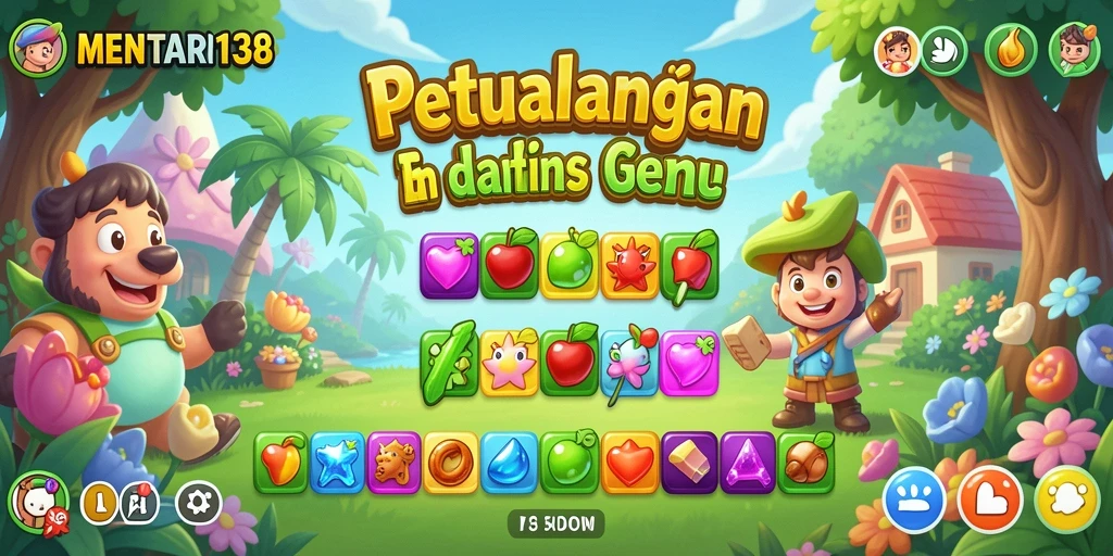 Tampilan gameplay seru MENTARI138 dengan permata berwarna-warni.