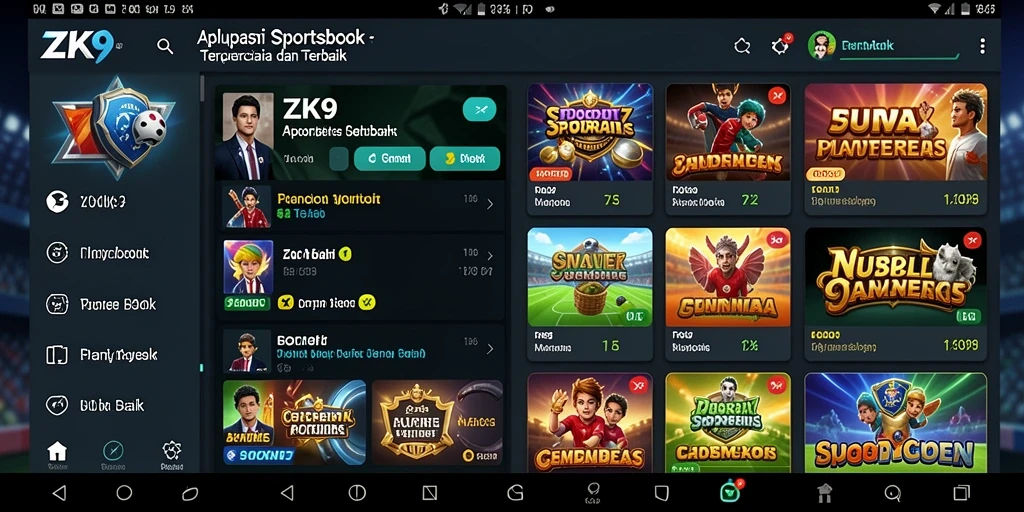 Tampilan gameplay ZK9 saat melakukan taruhan olahraga.